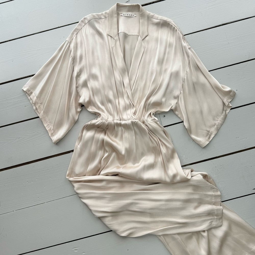 Xirena silky satin cropped jumpsuit XS